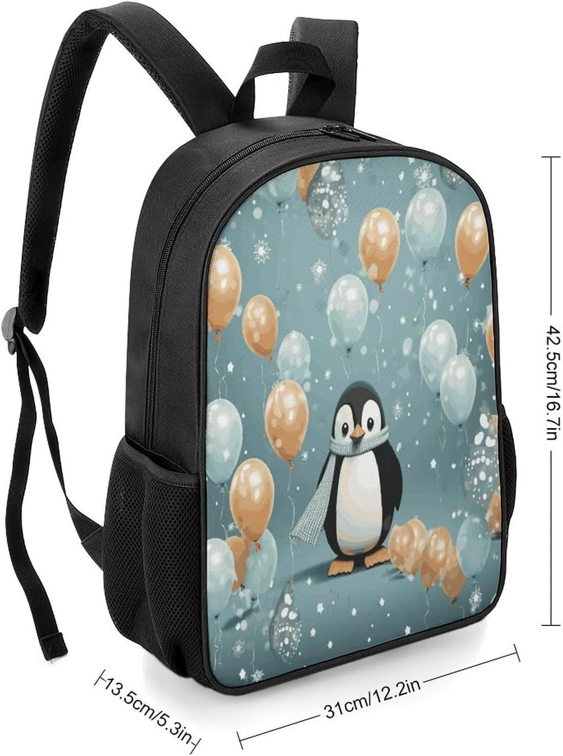 Lightweight Backpacks Cute Travel Bag Durable Balloon Snowflake Printing Small Travel Backpack For Women & Men