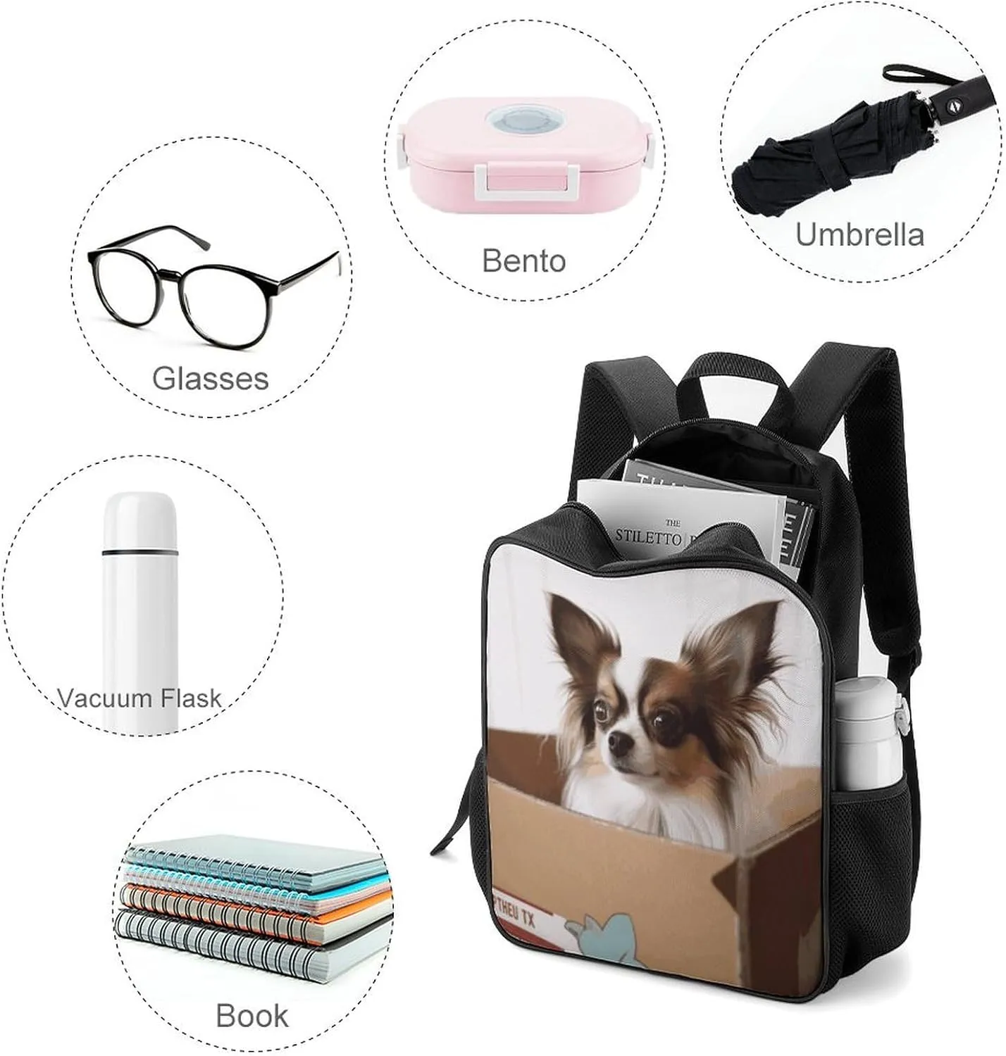 Lightweight Backpacks Cute Travel Bag Durable Cardboard Packaging Dogs Printing Small Travel Backpack For Women & Men
