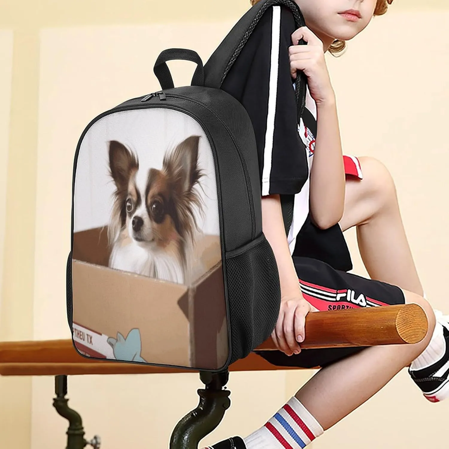 Lightweight Backpacks Cute Travel Bag Durable Cardboard Packaging Dogs Printing Small Travel Backpack For Women & Men