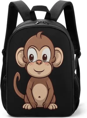 Lightweight Backpacks Cute Travel Bag Durable Cartoon Brown Monkey Printing Small Travel Backpack For Women & Men