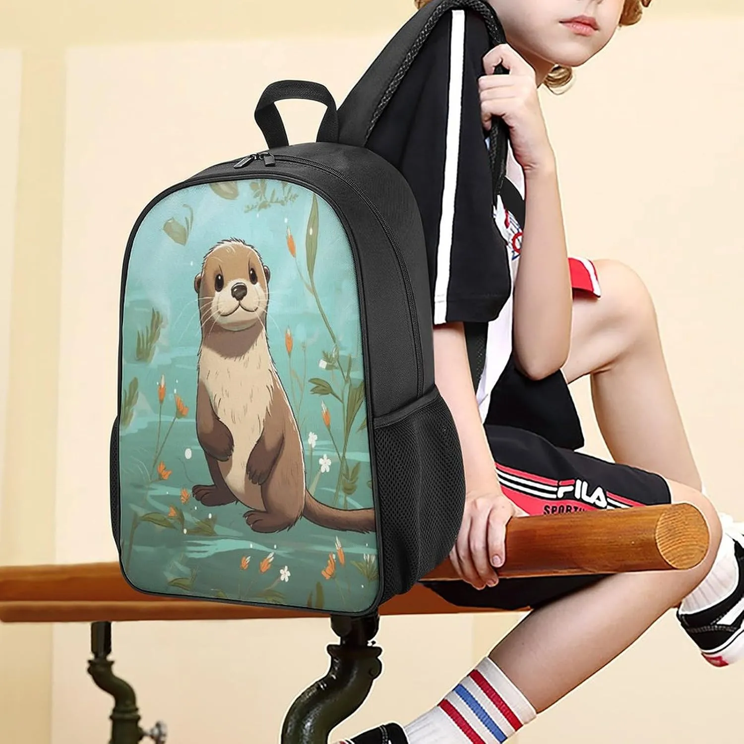 Lightweight Backpacks Cute Travel Bag Durable Cartoon Cute Beaver Printing Small Travel Backpack For Women & Men