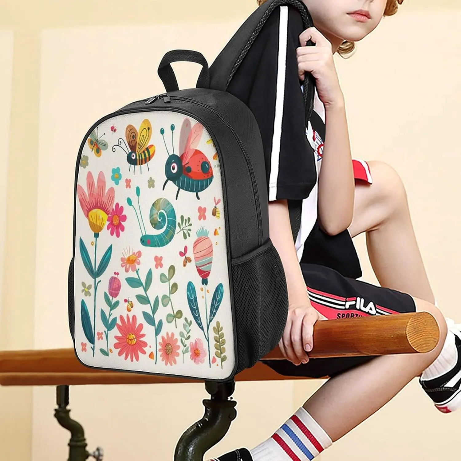 Lightweight Backpacks Cute Travel Bag Durable Cartoon Small Flower Printing Small Travel Backpack For Women & Men
