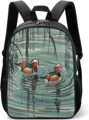 Lightweight Backpacks Cute Travel Bag Durable Chinese Style Mandarin Ducks Printing Small Travel Backpack For Women & Men
