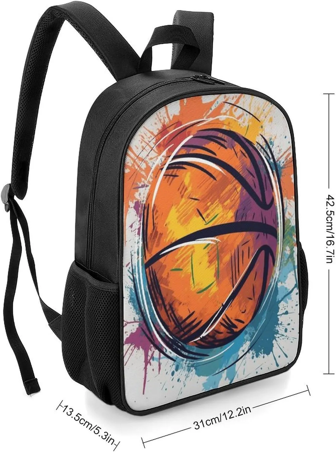 Lightweight Backpacks Cute Travel Bag Durable Colorful Basketball Printing Small Travel Backpack For Women & Men