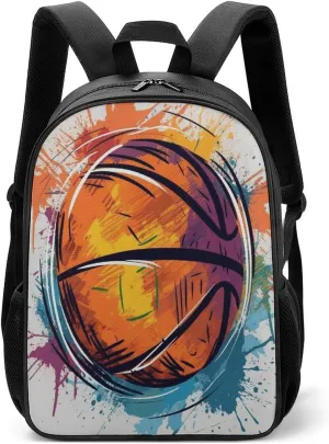 Lightweight Backpacks Cute Travel Bag Durable Colorful Basketball Printing Small Travel Backpack For Women & Men