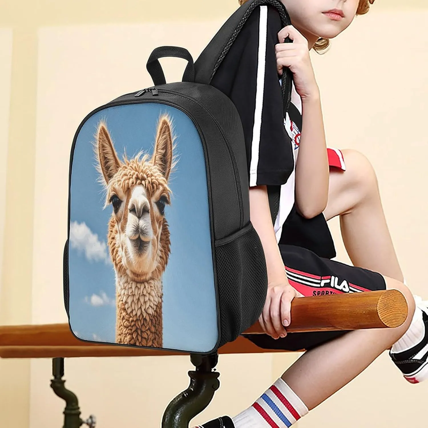Lightweight Backpacks Cute Travel Bag Durable Cute Alpaca Printing Small Travel Backpack For Women & Men