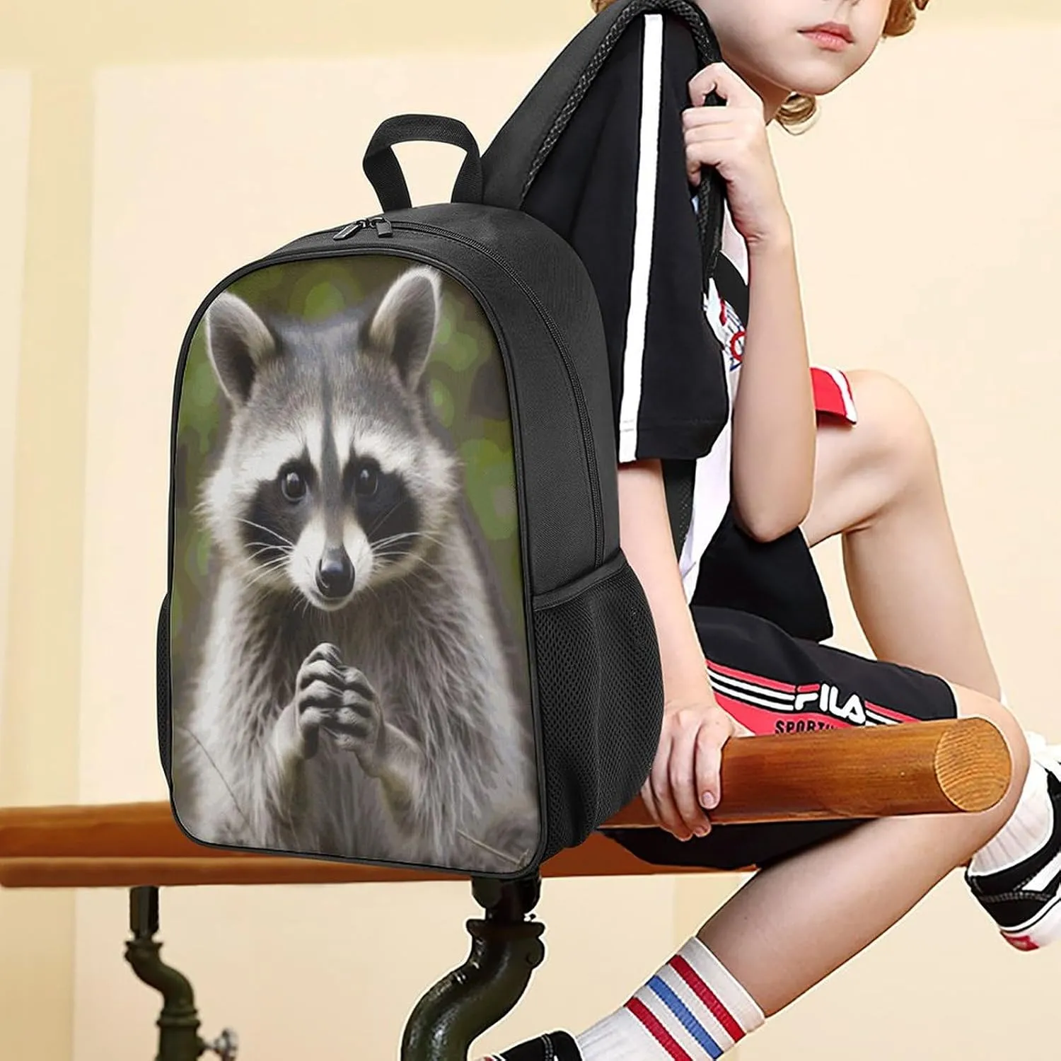 Lightweight Backpacks Cute Travel Bag Durable Cute Raccoon Printing Small Travel Backpack For Women & Men