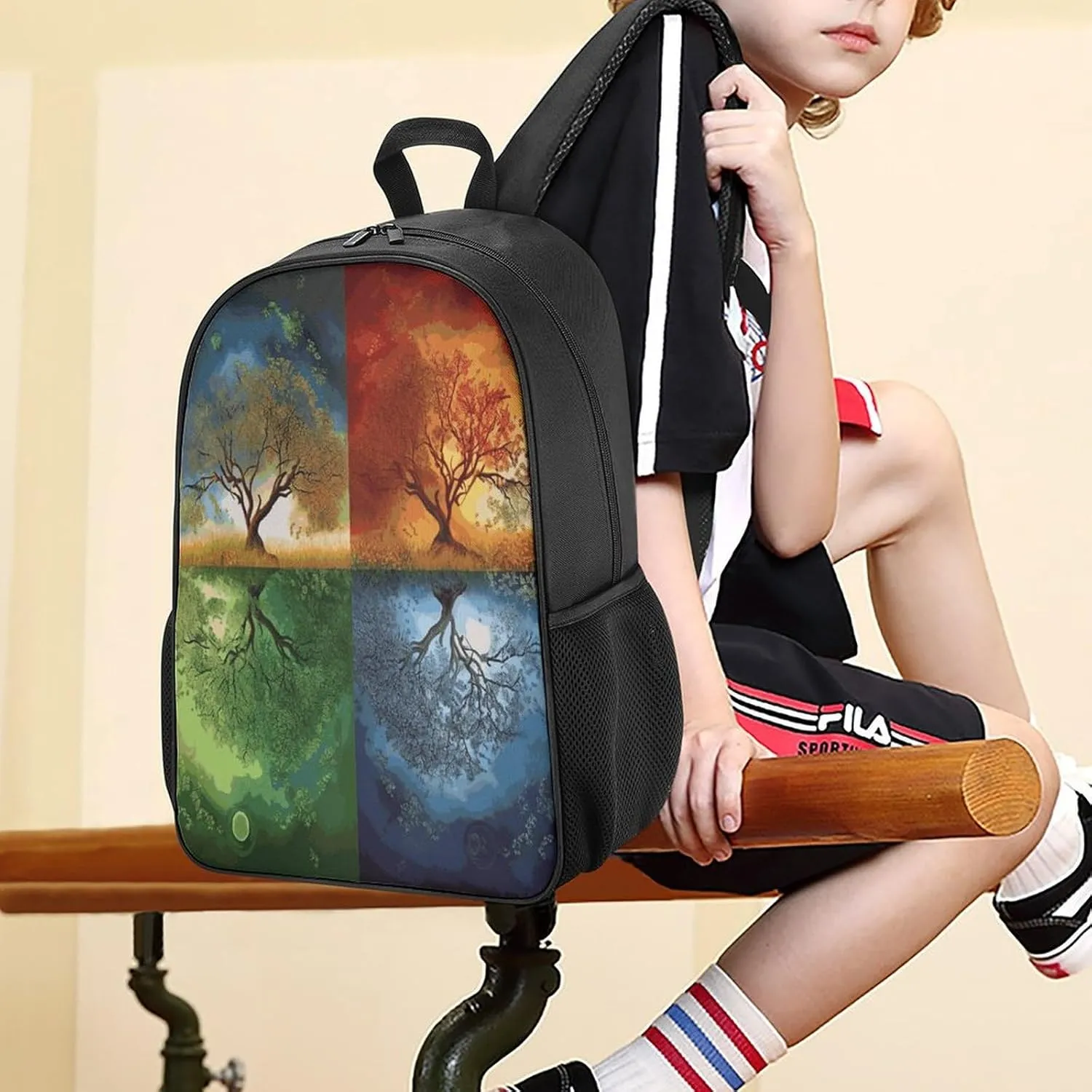 Lightweight Backpacks Cute Travel Bag Durable Four Season Tree of Life Printing Small Travel Backpack For Women & Men