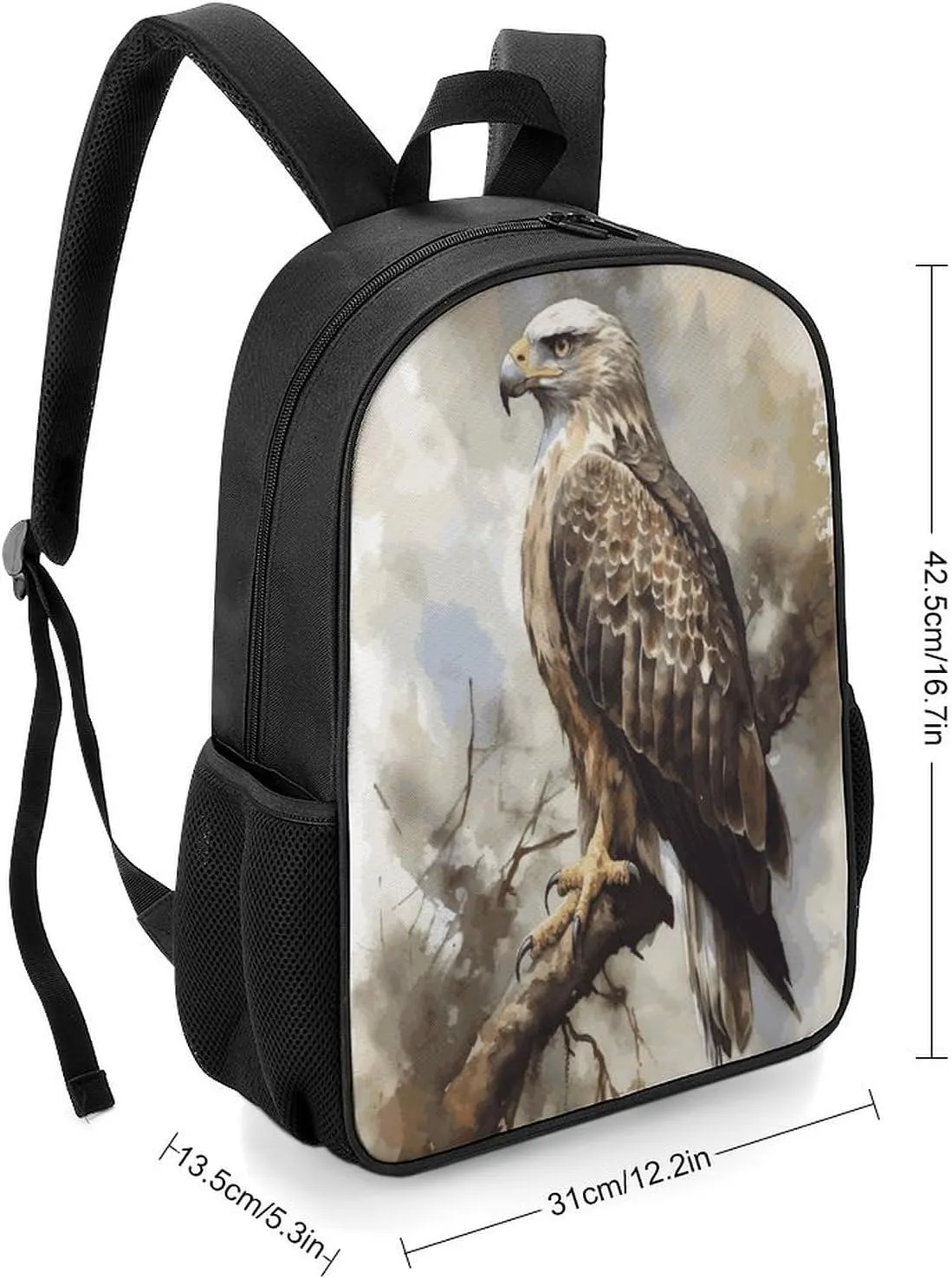 Lightweight Backpacks Cute Travel Bag Durable Hawk Sitting in The Tree Printing Small Travel Backpack For Women & Men