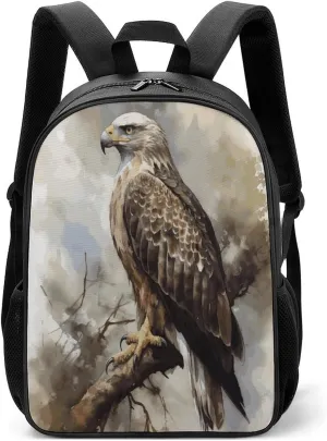 Lightweight Backpacks Cute Travel Bag Durable Hawk Sitting in The Tree Printing Small Travel Backpack For Women & Men