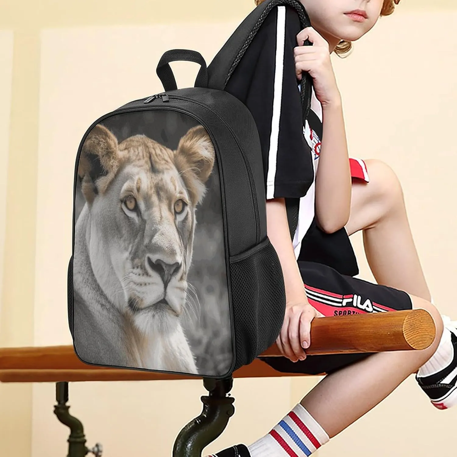 Lightweight Backpacks Cute Travel Bag Durable Lioness Printing Small Travel Backpack For Women & Men