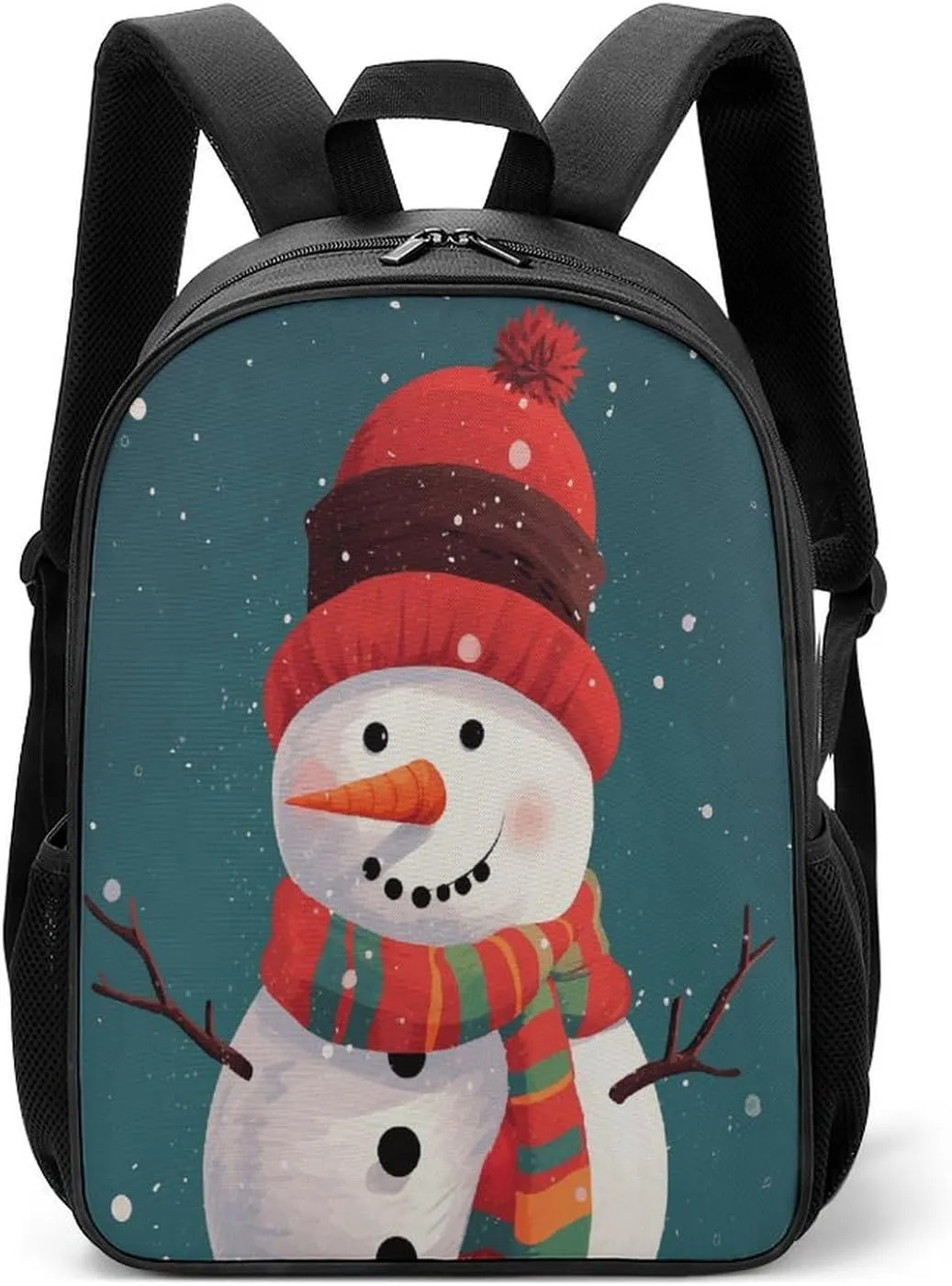 Lightweight Backpacks Cute Travel Bag Durable Xmas Snowman Printing Small Travel Backpack For Women & Men
