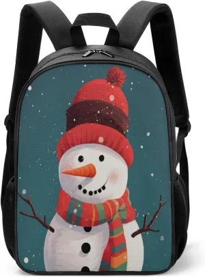 Lightweight Backpacks Cute Travel Bag Durable Xmas Snowman Printing Small Travel Backpack For Women & Men