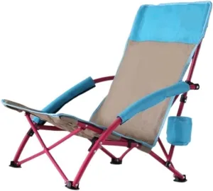 Lightweight Camping Chair Low Beach Chair Portable Camping and Lounge Travel Outdoor Seat Portable Stool Balcony Home Recliner, Quick Storage Outdoor Hiking (Color : A)