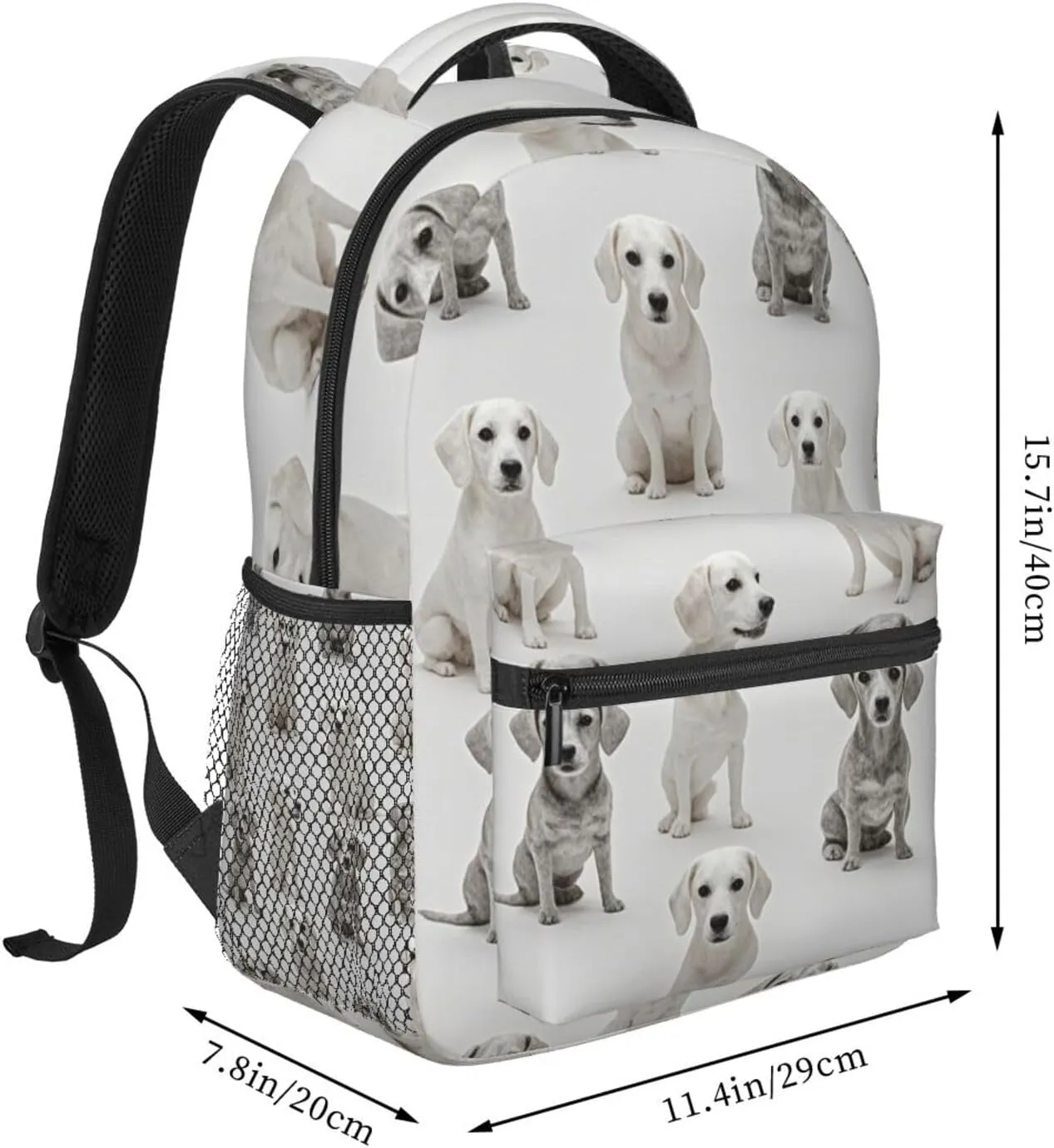 Lightweight Daypack Backpack for Trekking Work Running - Big Capacity Multipurpose Anti-Theft Bookbag, Dog Lovers Art Business Computer Bag