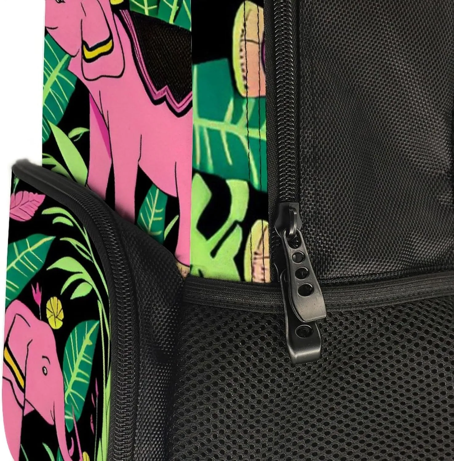 Lightweight Daypack Backpack for Trekking Work Running - Big Capacity Multipurpose Anti-Theft Bookbag, Pink Elephant Banana Leaf Art Business Computer Bag