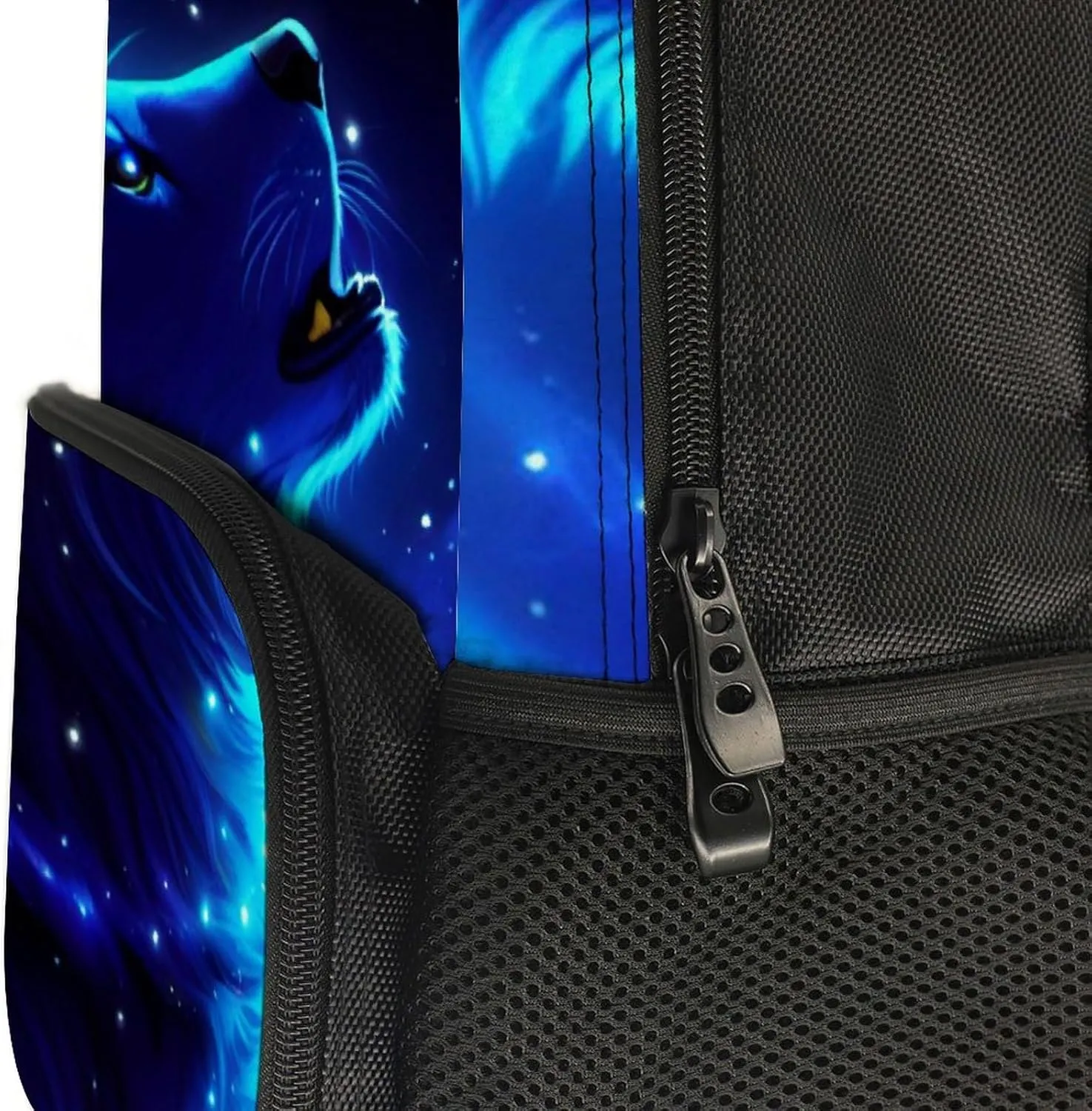 Lightweight Daypack Bookbag for Trekking Business Walking Cycling - Big Capacity Anti-Theft Multipurpose Carry On Bag, Blue Universe Galaxy Magic Wolf In The Space Art Business Computer Bag