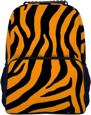Lightweight Daypack for Camping Business Walking Cycling - Large Capacity Anti-Theft Multipurpose Bookbag, Animal Print Tiger Stripe Gym Outdoor Hiking Backpack