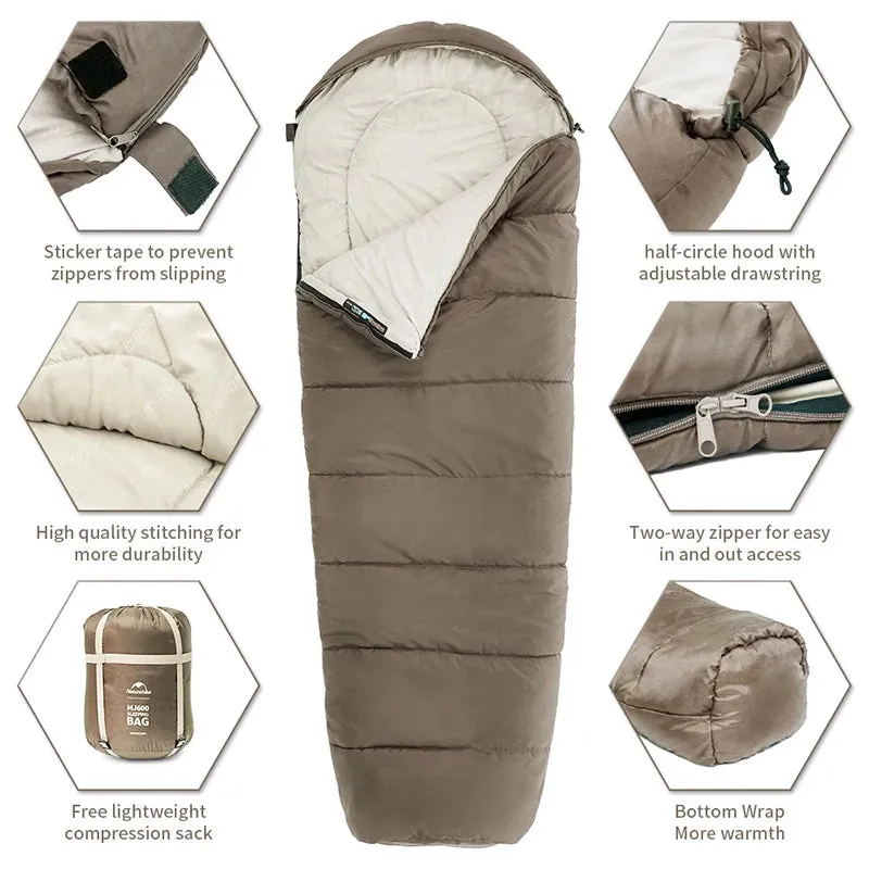 Lightweight Envelope-Type Polyester Sleeping Bag for Spring, Autumn, and Winter Camping