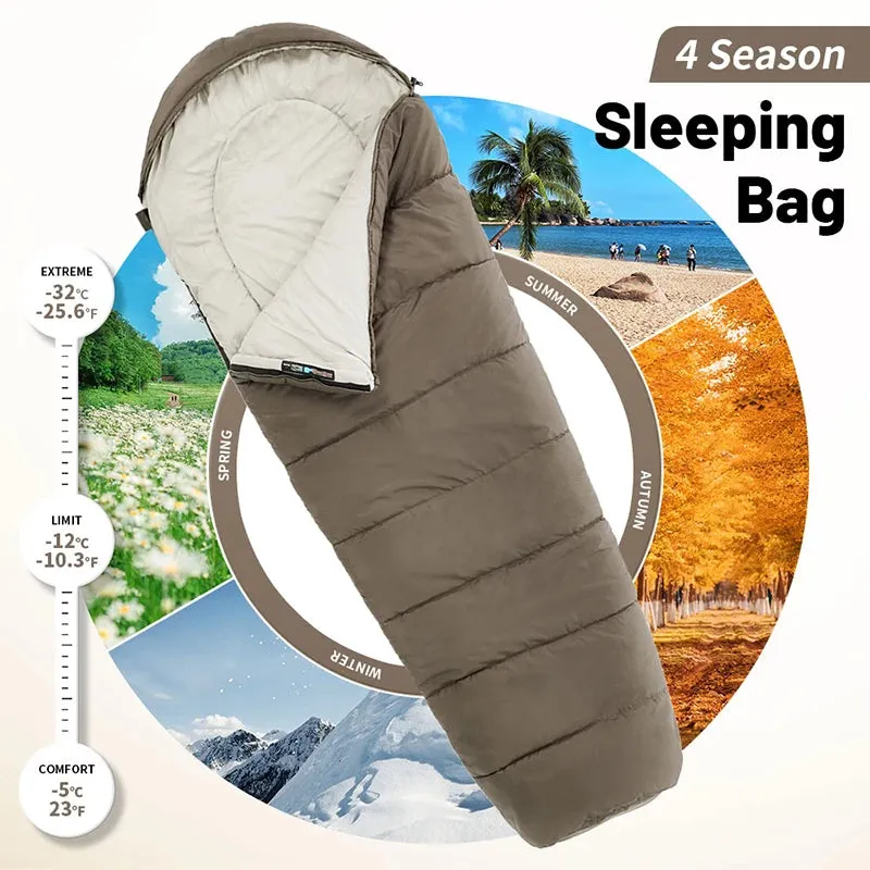 Lightweight Envelope-Type Polyester Sleeping Bag for Spring, Autumn, and Winter Camping