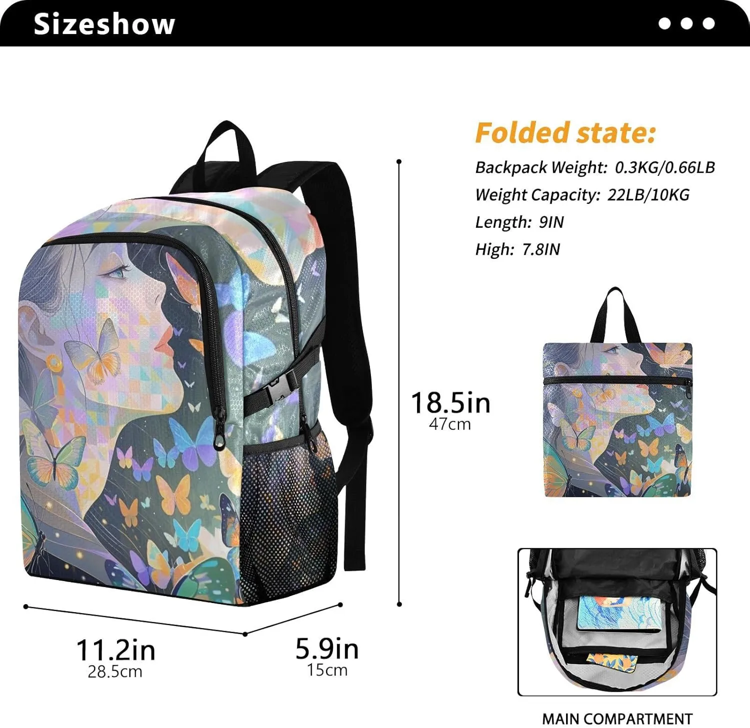 Lightweight Foldable Backpack, Waterproof for Hiking and Camping, Lightweight Backpack