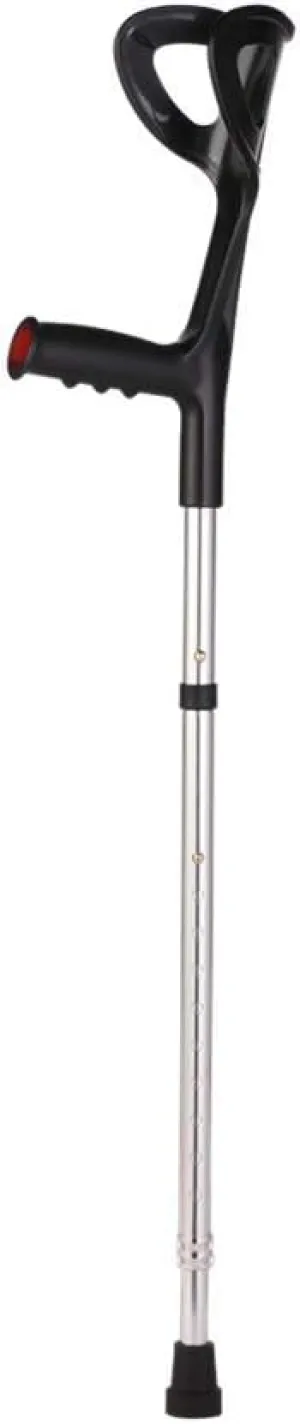 Lightweight Foldable Forearm Crutch, Aluminum Walking Stick,Height Adjustable, Ergonomic Handle with Comfortable Grip 2ZG-02BM (Silver)