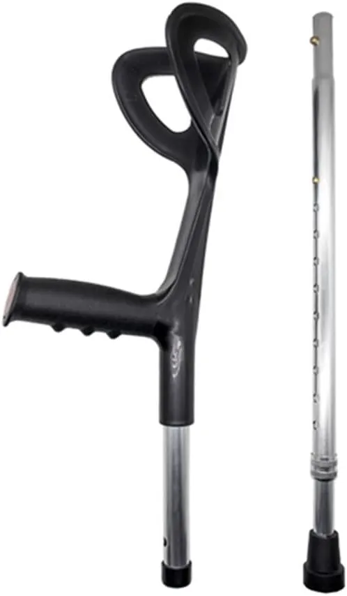 Lightweight Foldable Forearm Crutch, Aluminum Walking Stick,Height Adjustable, Ergonomic Handle with Comfortable Grip 2ZG-02BM (Silver)