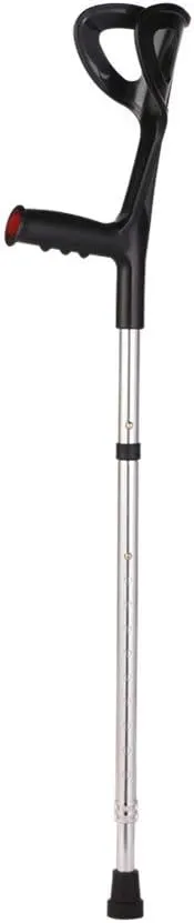 Lightweight Foldable Forearm Crutch, Aluminum Walking Stick,Height Adjustable, Ergonomic Handle with Comfortable Grip 2ZG-02BM (Silver)