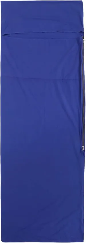 Lightweight Pure Cotton Sleeping Bag Liner, Outdoor Camping Sleeping Sack with Side Zipper, Hotel AntiDirty Sheets, Blue