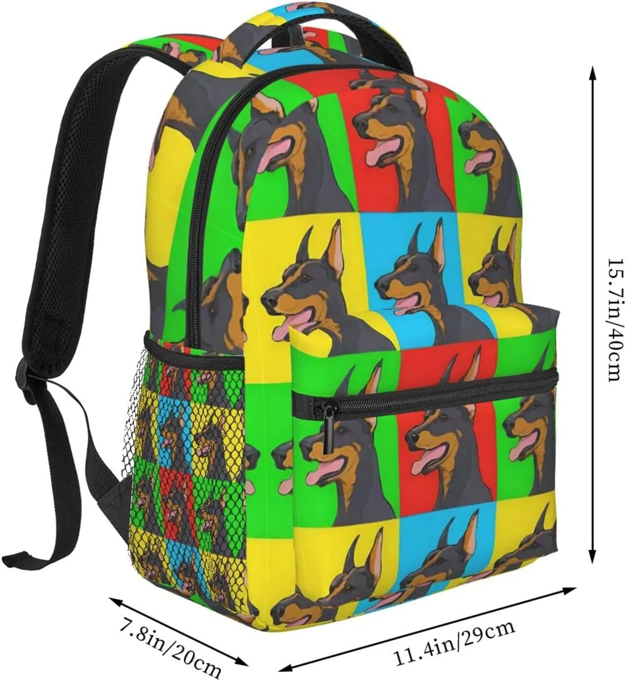 Lightweight Rucksack for Sports Travel Running - Big Capacity Multipurpose Anti-Theft Bookbag, Doberman Pinscher Dogs Art Travel and Sport Backpack Rucksack