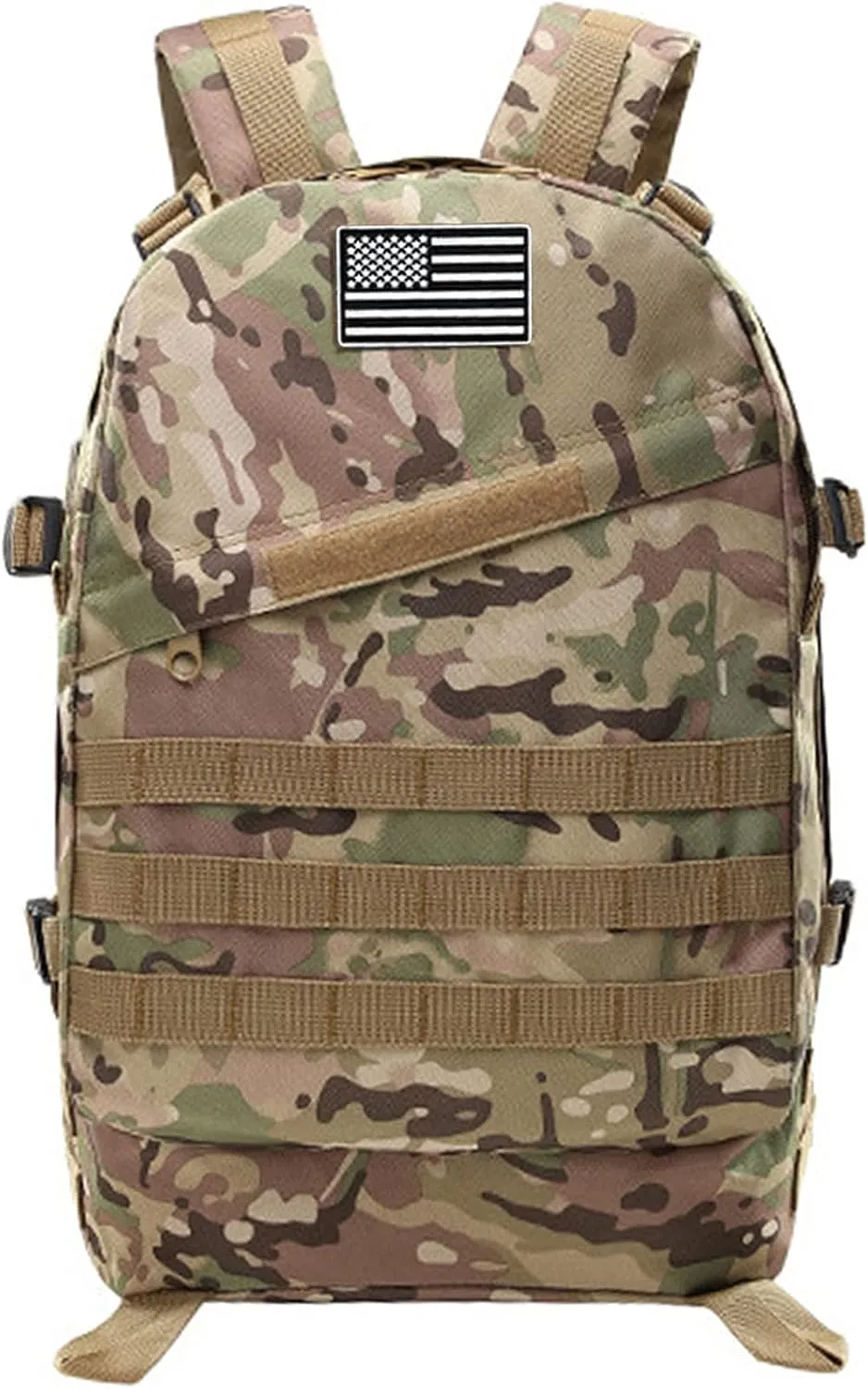 LIMHOO Camo Backpack, 40L Military Tactical Backpack, Hiking Trekking Rucksack with USA Flag Patch (CP Camo)