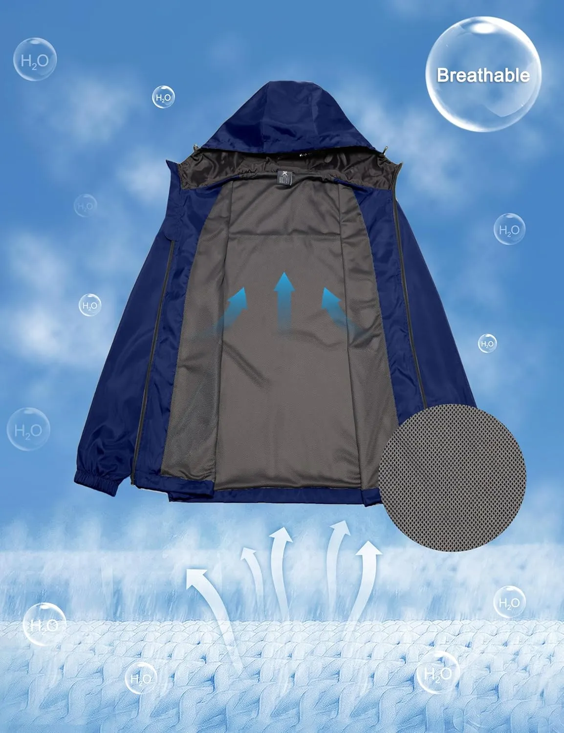 Little Donkey Andy Men’s Lightweight Breathable Windbreaker Golf Jacket UPF50  Windproof Outdoor Running Coat