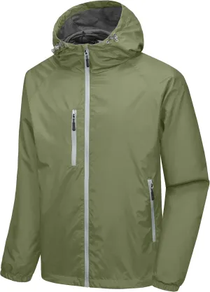 Little Donkey Andy Men’s Lightweight Windbreaker Jacket Breathable Windproof Hooded Wind Coat Hiking Running Golf Travel
