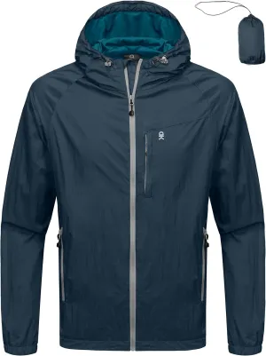 Little Donkey Andy Men's Packable Lightweight Hooded Jacket Windproof Windbreaker with Recycled Insulation