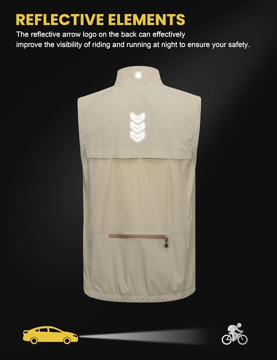 Little Donkey Andy Men's Quick Dry Vest Sleeveless Summer Stretchy Windproof Jacket for Golfing Cycling Running
