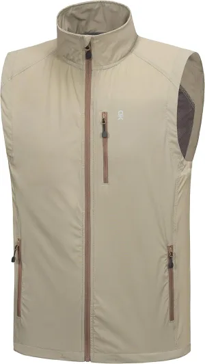 Little Donkey Andy Men's Quick Dry Vest Sleeveless Summer Stretchy Windproof Jacket for Golfing Cycling Running