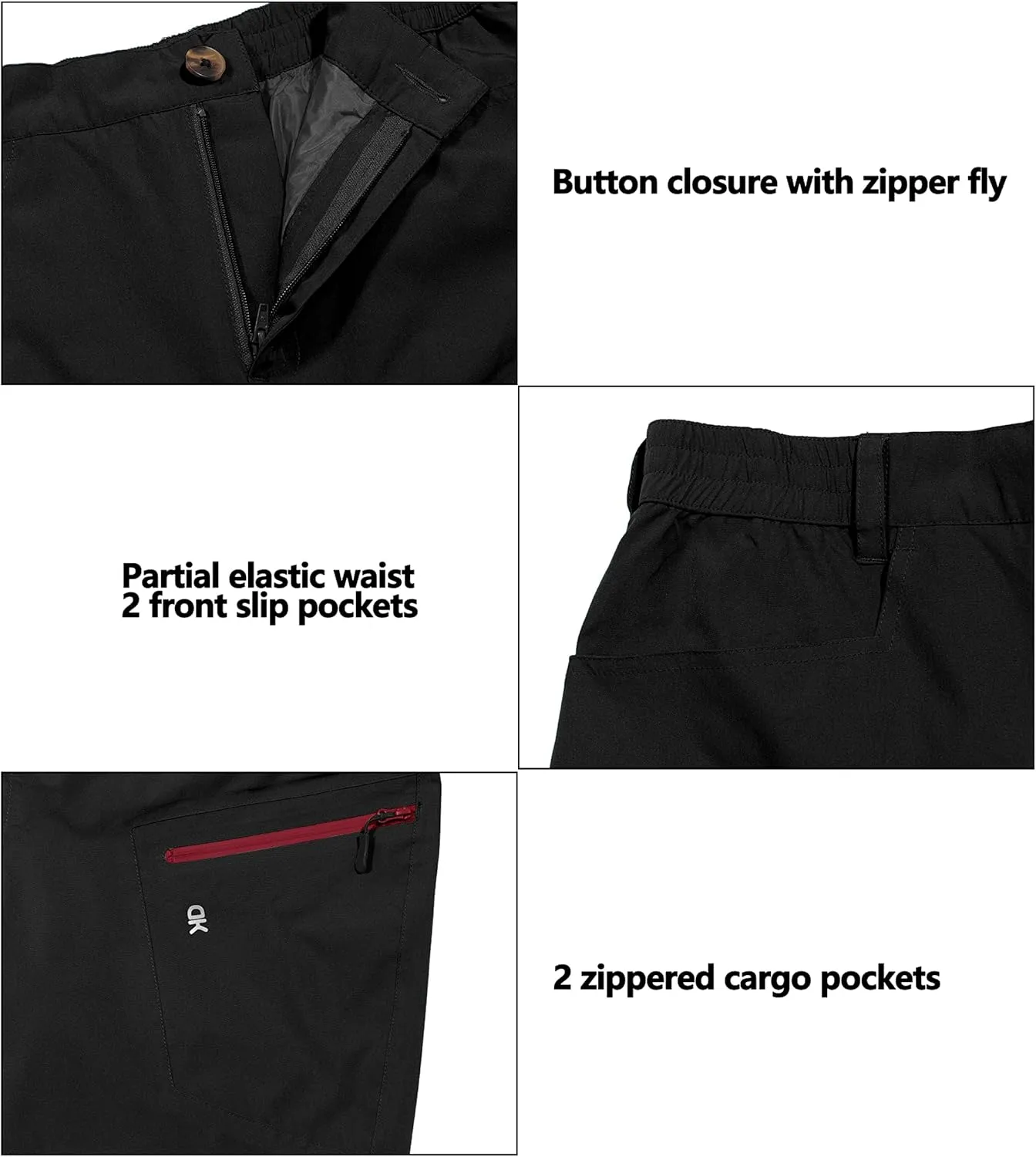 Little Donkey Andy Mens Rain Pants Waterproof Lightweight Breathable Rainproof Pants for Hiking Golf Fishing