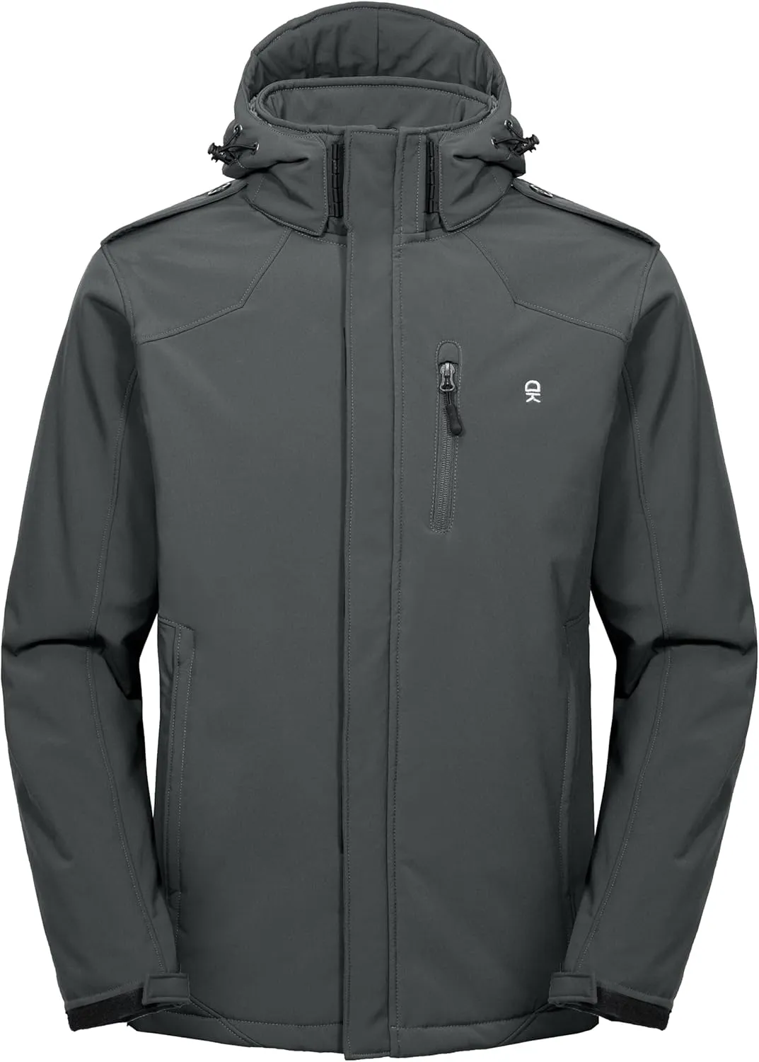 Little Donkey Andy Men's Warm Sherpa Lined Winter Softshell Jacket Windproof Mountain Ski Snow Coat with Removable Hood
