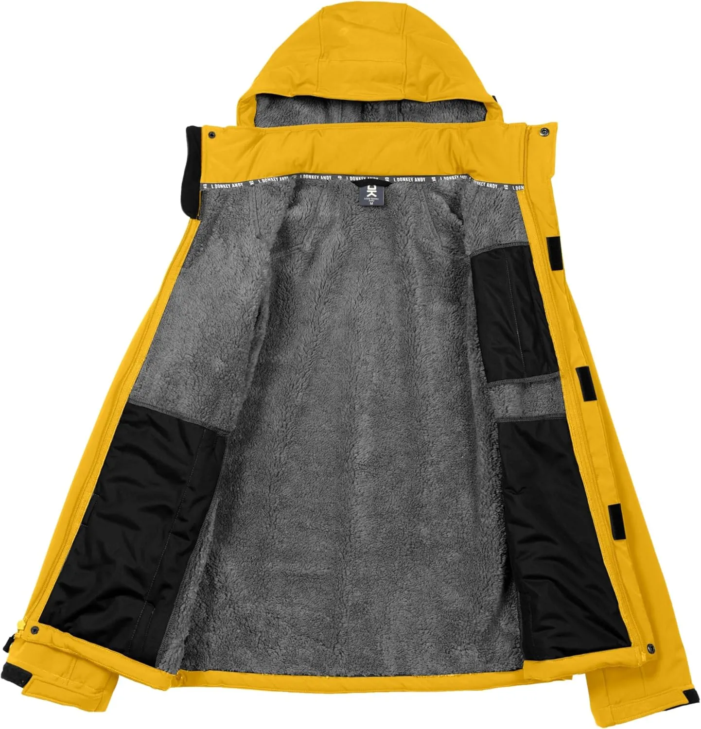Little Donkey Andy Men's Warm Sherpa Lined Winter Softshell Jacket Windproof Mountain Ski Snow Coat with Removable Hood