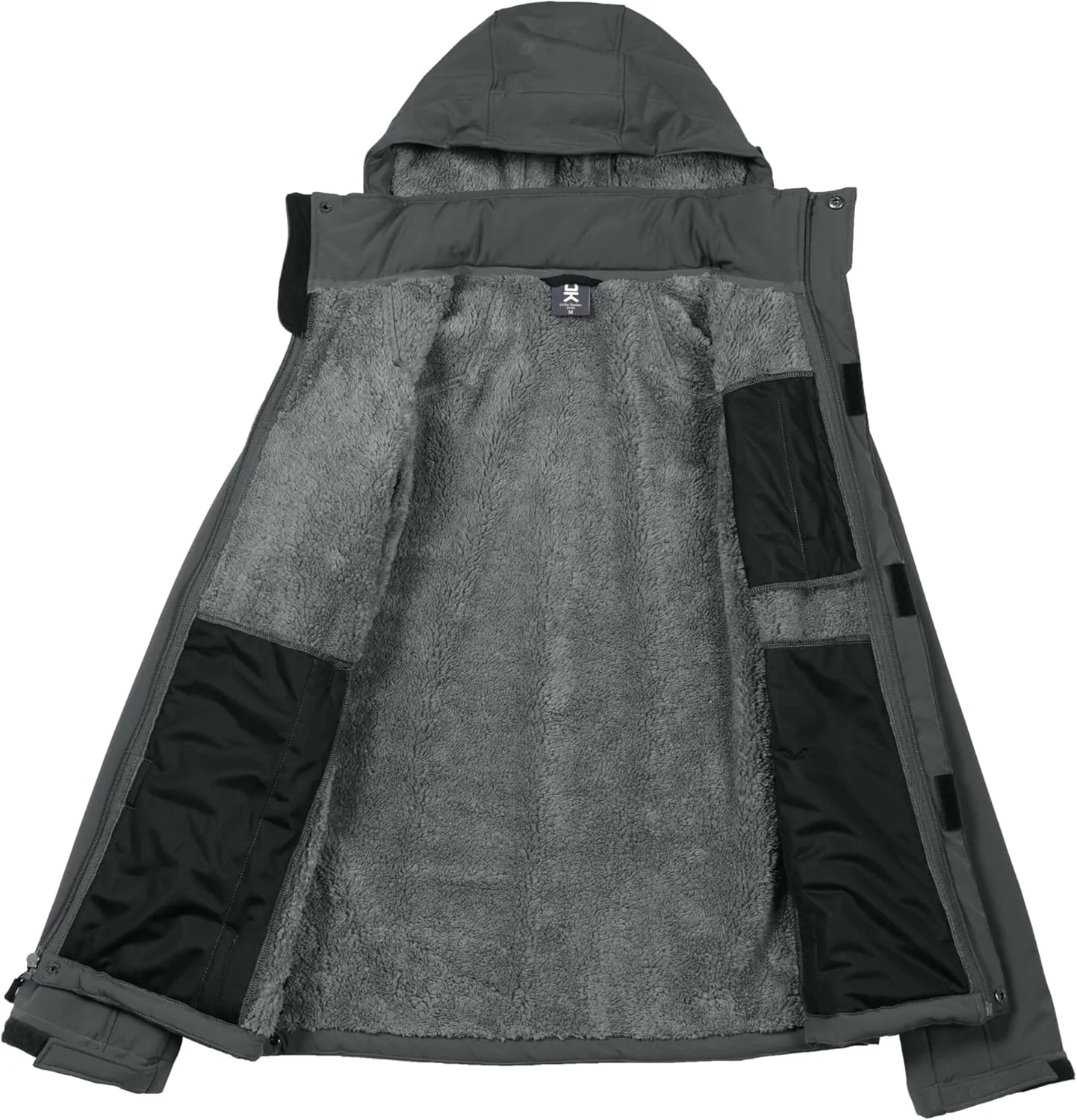 Little Donkey Andy Men's Warm Sherpa Lined Winter Softshell Jacket Windproof Mountain Ski Snow Coat with Removable Hood