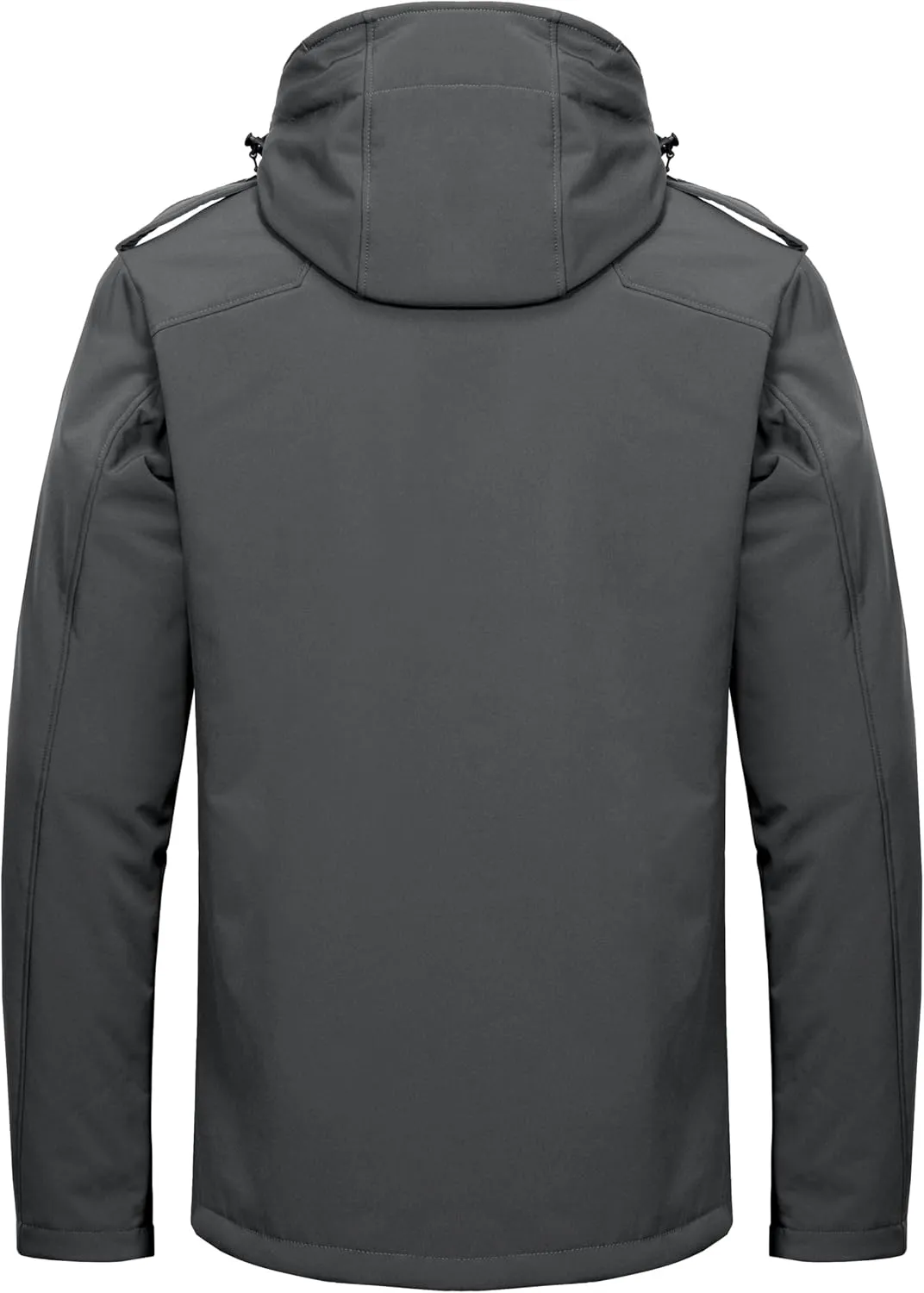 Little Donkey Andy Men's Warm Sherpa Lined Winter Softshell Jacket Windproof Mountain Ski Snow Coat with Removable Hood