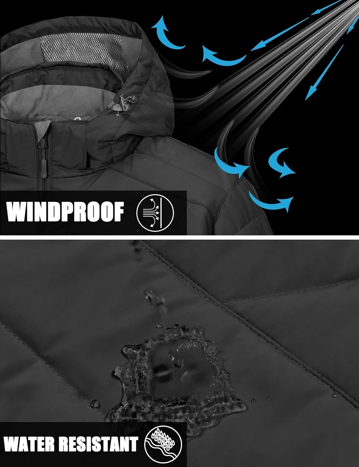 Little Donkey Andy Men's Warm Ski Jacket Water Resistant Insulated Snowboarding Jacket Windproof Winter Snow Coat