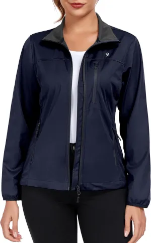 Little Donkey Andy Women's Lightweight Softshell Jacket Windbreaker for Hiking Running Golf Travel, Windproof, Waterproof
