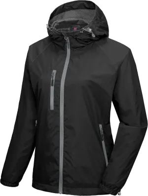 Little Donkey Andy Women's Lightweight Windbreaker Zip Up Windproof Outerwear Jacket for Hiking Travel Cycling