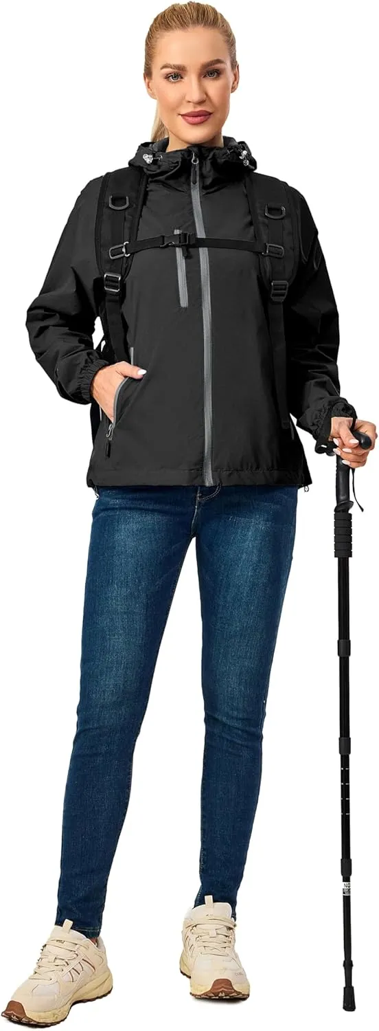 Little Donkey Andy Women's Lightweight Windbreaker Zip Up Windproof Outerwear Jacket for Hiking Travel Cycling