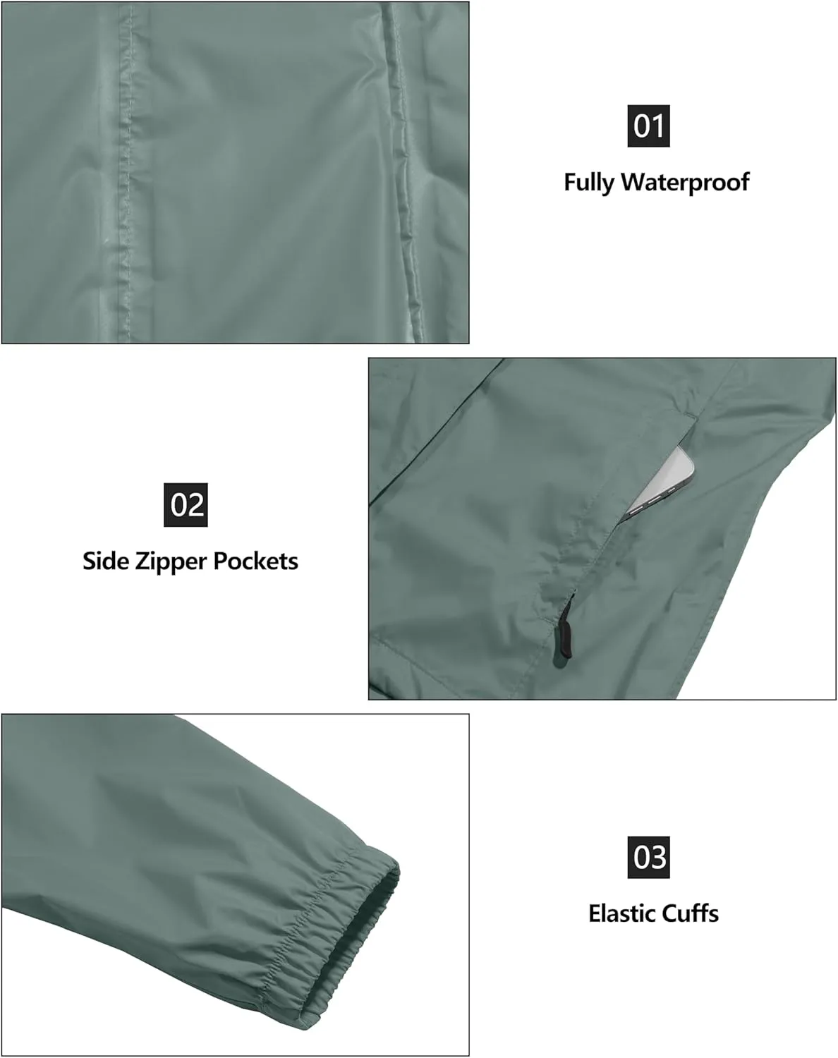 Little Donkey Andy Women's Packable Rain Jacket Waterproof Lightweight Rain Coat with Hood for Golf Cycling Hiking