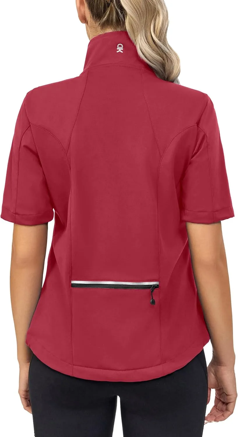 Little Donkey Andy Women's Short Sleeve Jacket Windproof Lightweight Vest for Golf Hiking Running
