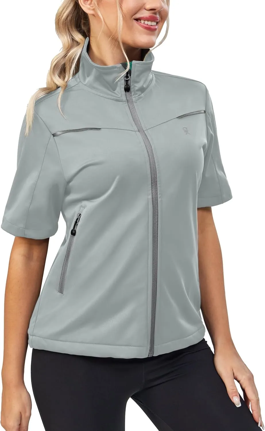 Little Donkey Andy Women's Short Sleeve Jacket Windproof Lightweight Vest for Golf Hiking Running