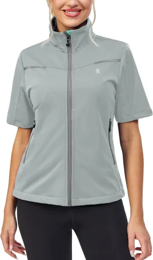 Little Donkey Andy Women's Short Sleeve Jacket Windproof Lightweight Vest for Golf Hiking Running