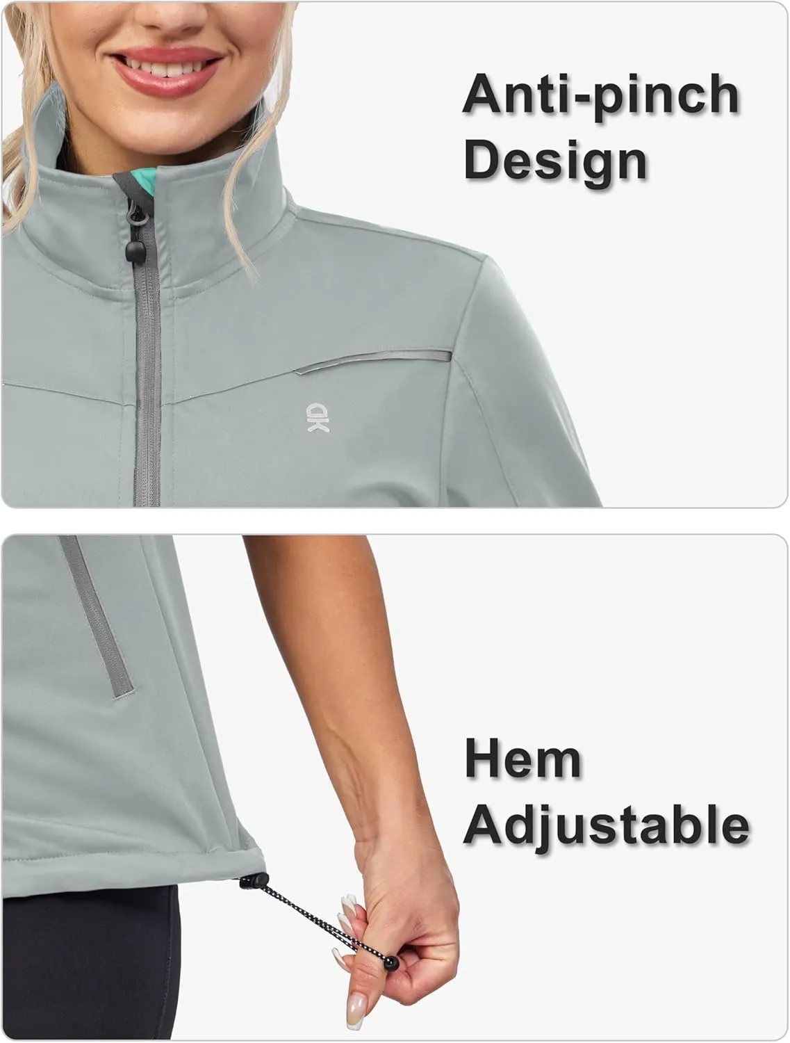 Little Donkey Andy Women's Short Sleeve Jacket Windproof Lightweight Vest for Golf Hiking Running